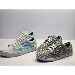 WMN 2 Pair Lot Vans Stars | Spongebob Low Top Skate Shoes Sz. 7.5 | Bundle